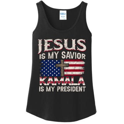 Jesus Christ Kamala Harris 2024 For President Christian Ladies Essential Tank