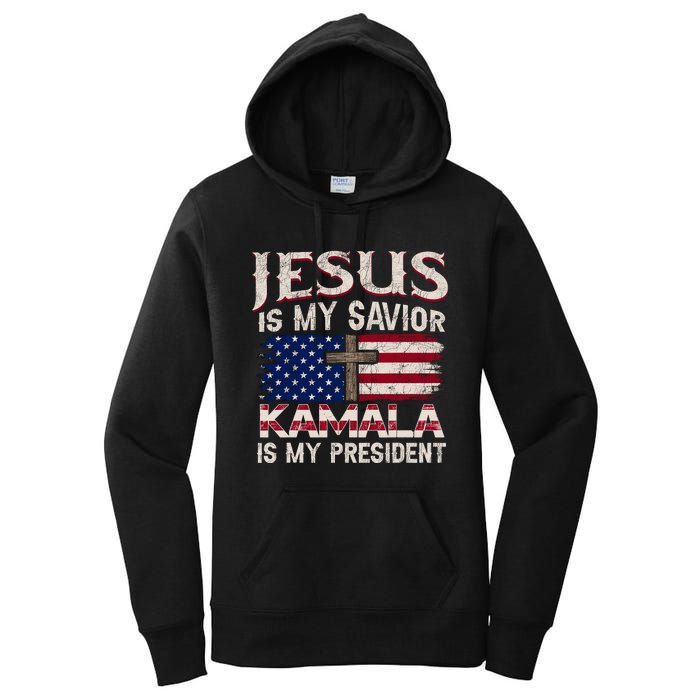 Jesus Christ Kamala Harris 2024 For President Christian Women's Pullover Hoodie