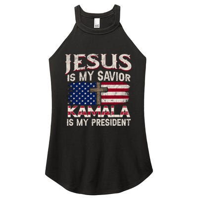 Jesus Christ Kamala Harris 2024 For President Christian Women's Perfect Tri Rocker Tank