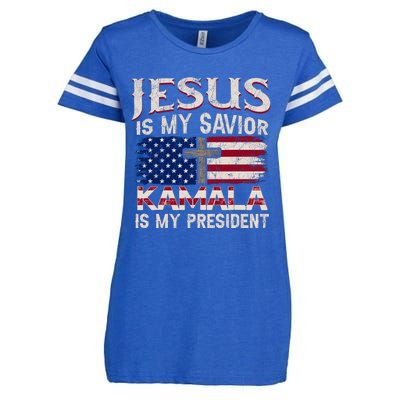 Jesus Christ Kamala Harris 2024 For President Christian Enza Ladies Jersey Football T-Shirt