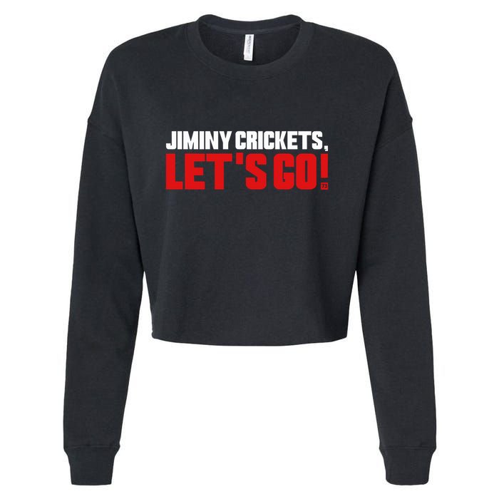 Jiminy Crickets LetS Go Cropped Pullover Crew