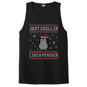 Just Chillin Like A Penguin Ugly Christmas Sweater PosiCharge Competitor Tank