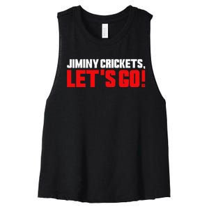 Jiminy Crickets Let’S Go Women's Racerback Cropped Tank