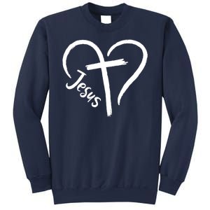 Jesus Cross Love Heart Christianity Sweatshirt