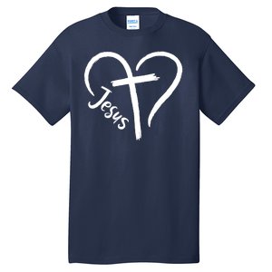 Jesus Cross Love Heart Christianity Tall T-Shirt