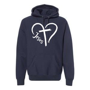 Jesus Cross Love Heart Christianity Premium Hoodie