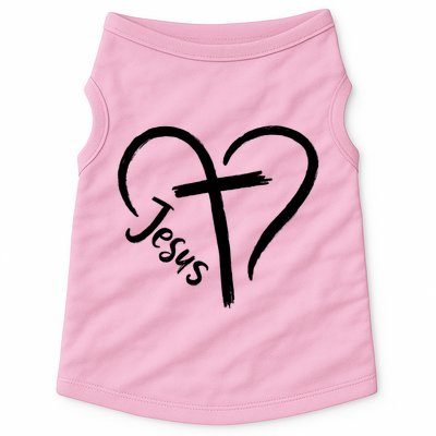Jesus Cross Love Heart Christianity Doggie Tank