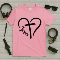 Jesus Cross Love Heart Christianity T-Shirt