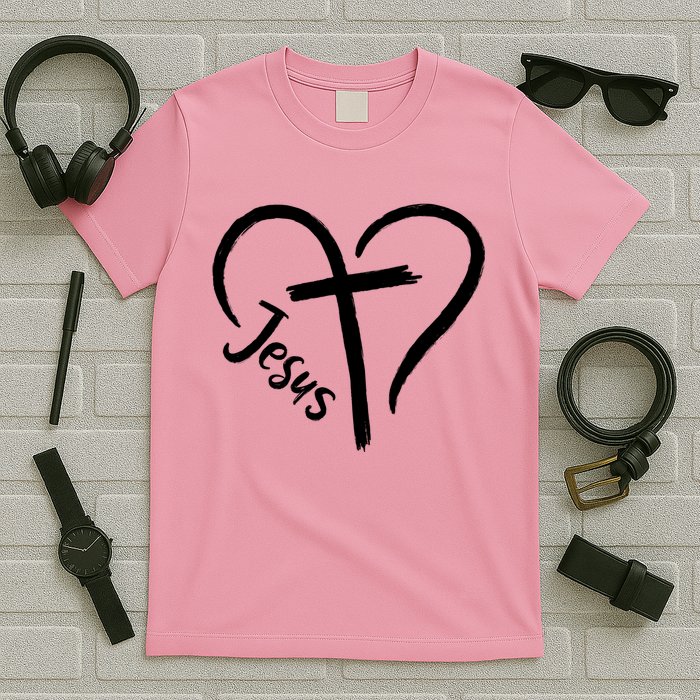 Jesus Cross Love Heart Christianity T-Shirt