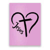 Jesus Cross Love Heart Christianity Poster