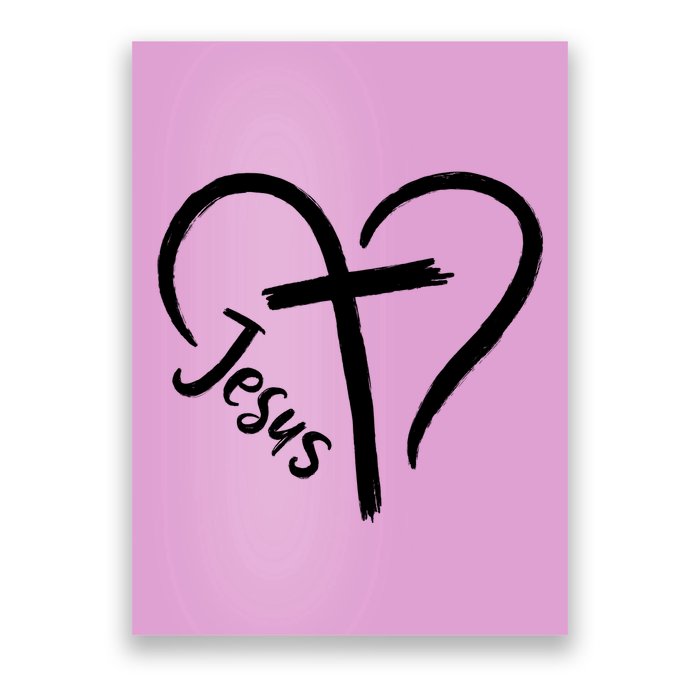 Jesus Cross Love Heart Christianity Poster