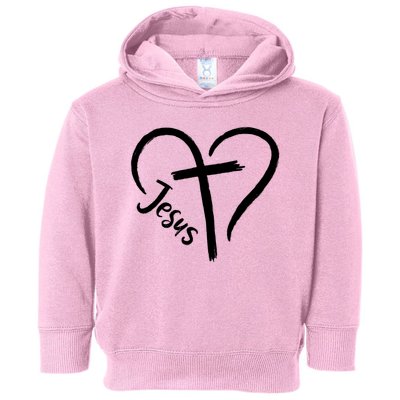 Jesus Cross Love Heart Christianity Toddler Hoodie