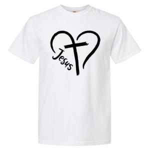 Jesus Cross Love Heart Christianity Garment-Dyed Heavyweight T-Shirt