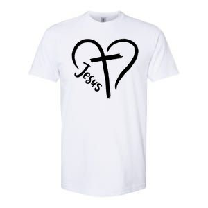 Jesus Cross Love Heart Christianity Softstyle CVC T-Shirt