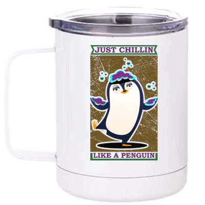 Just Chilling Like Penguin 12 oz Stainless Steel Tumbler Cup