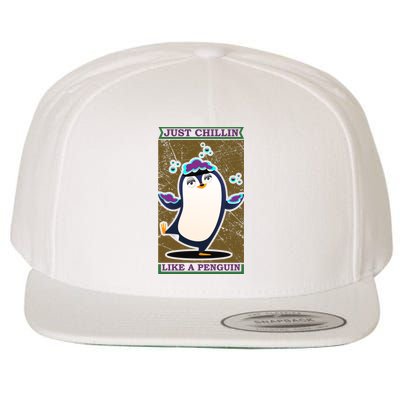 Just Chilling Like Penguin Wool Snapback Cap