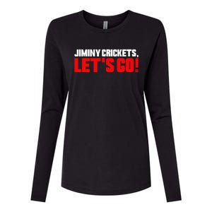 Jiminy Crickets Let’S Go Womens Cotton Relaxed Long Sleeve T-Shirt