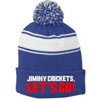 Jiminy Crickets Let’S Go Stripe Pom Pom Beanie