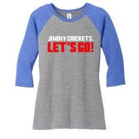 Jiminy Crickets Let’S Go Women's Tri-Blend 3/4-Sleeve Raglan Shirt