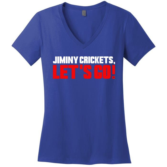 Jiminy Crickets Let’S Go Women's V-Neck T-Shirt