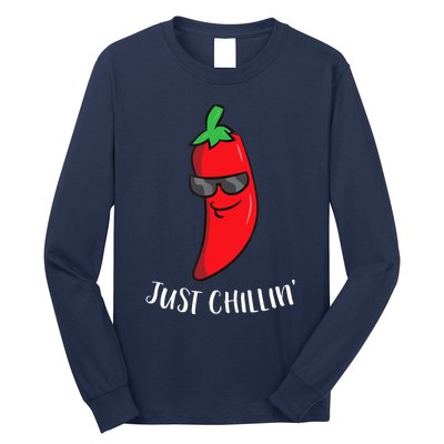 Just Chillin Love Chilis Cinco De Mayo Funny Chili Long Sleeve Shirt