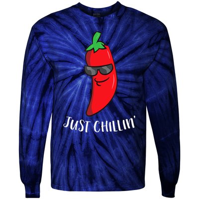 Just Chillin Love Chilis Cinco De Mayo Funny Chili Tie-Dye Long Sleeve Shirt