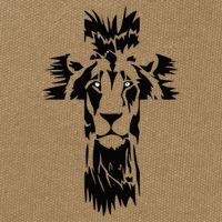 Jesus Crossbar Lion Believe in Jesus Christian Apparel Cotton Canvas Backpack