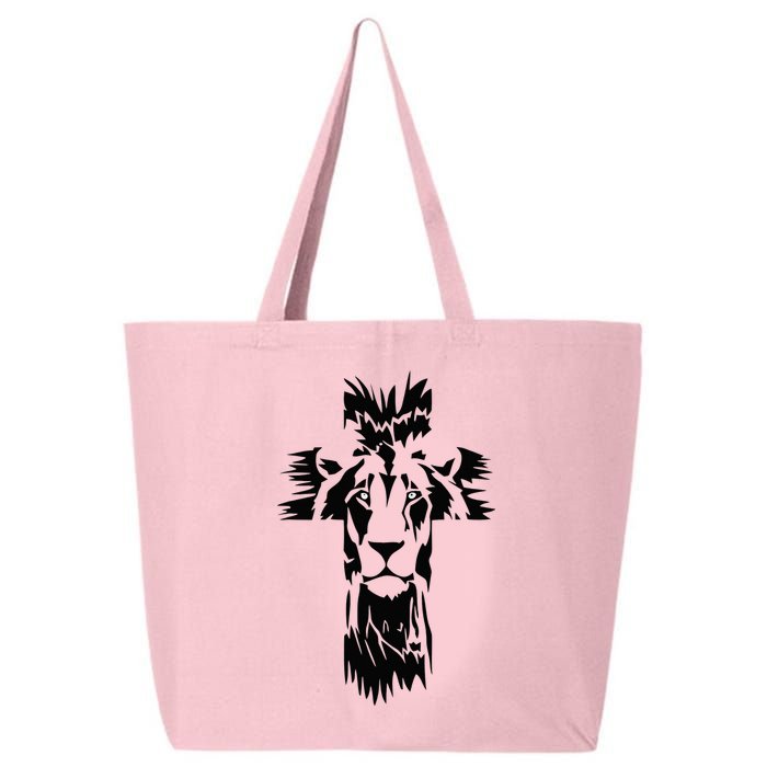 Jesus Crossbar Lion Believe in Jesus Christian Apparel 25L Jumbo Tote