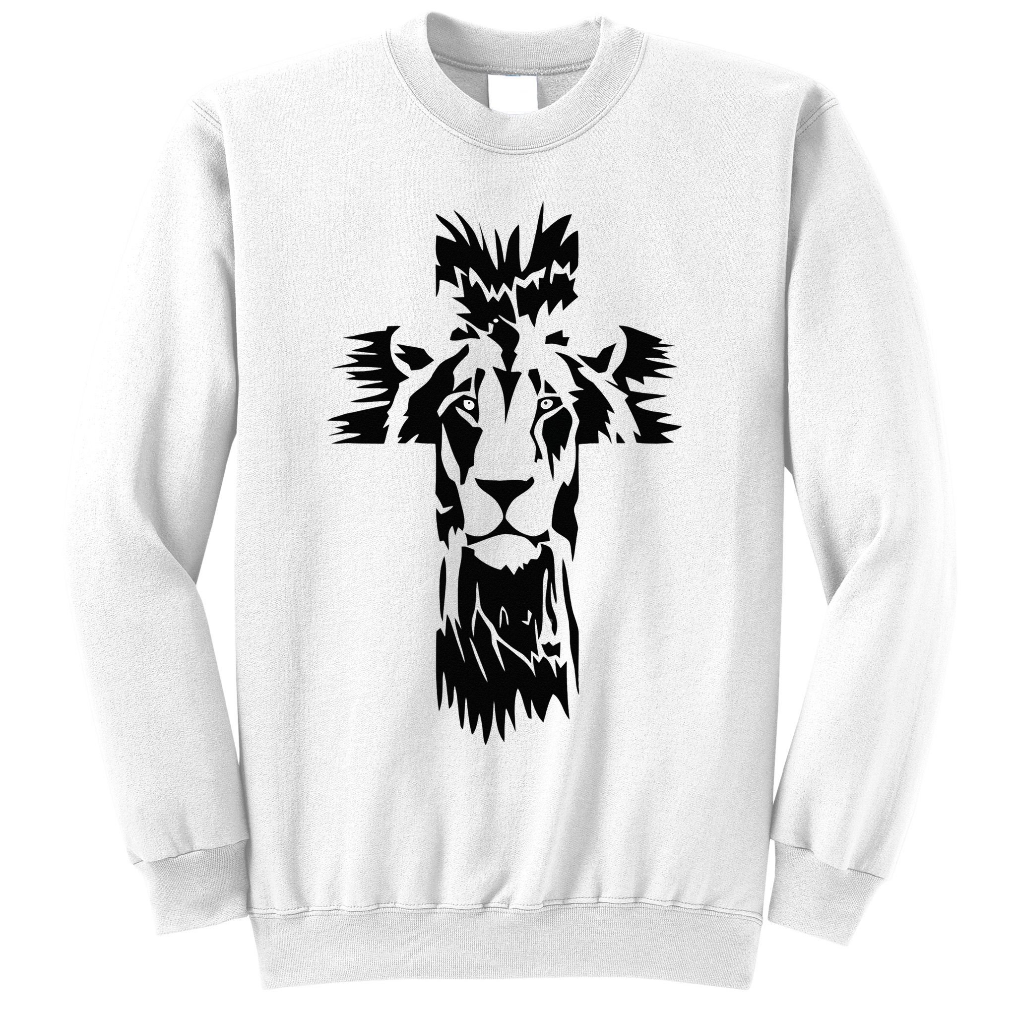 Jesus Crossbar Lion Believe in Jesus Christian Apparel Sweatshirt