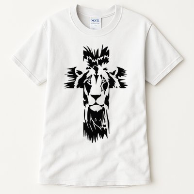 Jesus Crossbar Lion Believe in Jesus Christian Apparel Tall T-Shirt