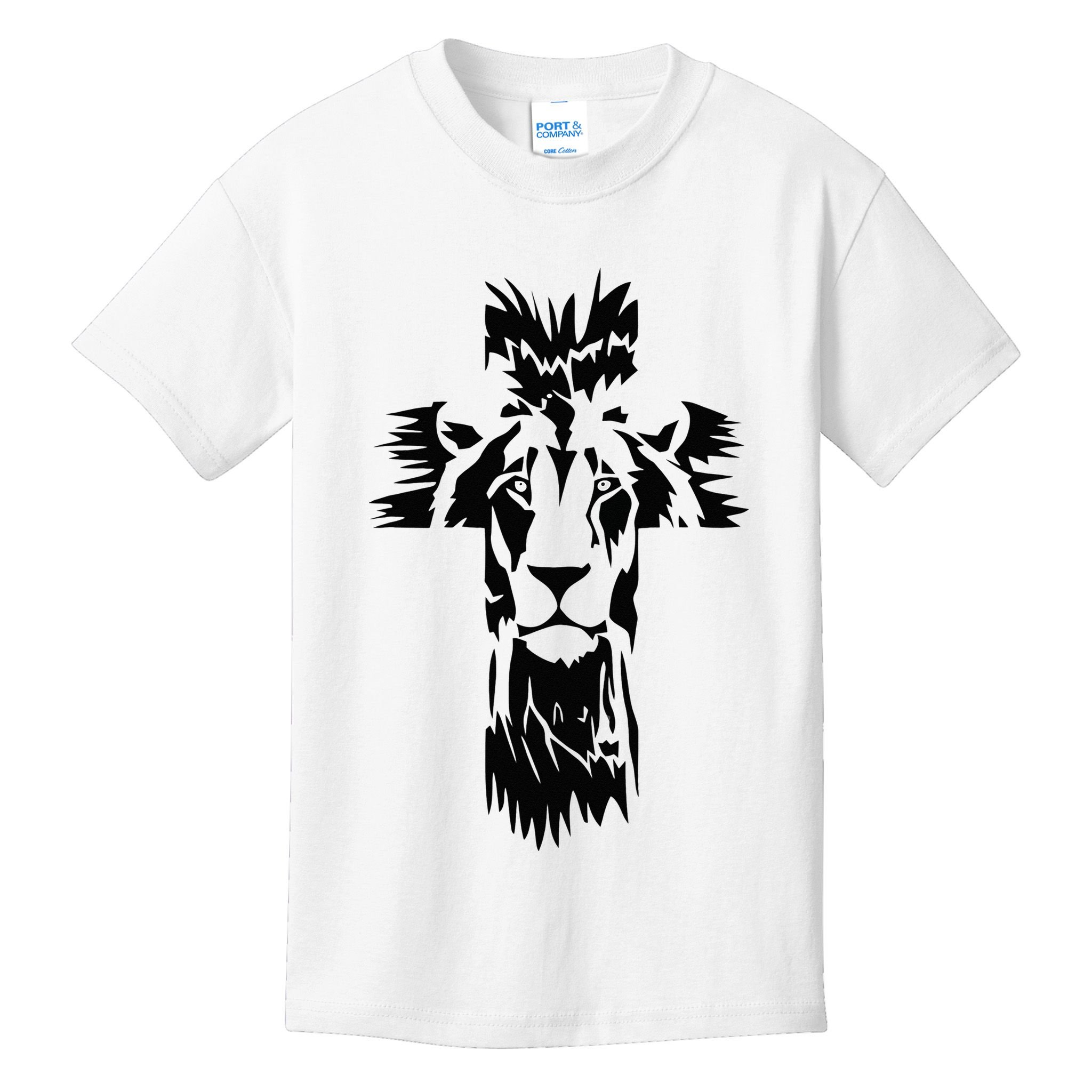 Jesus Crossbar Lion Believe in Jesus Christian Apparel Kids T-Shirt