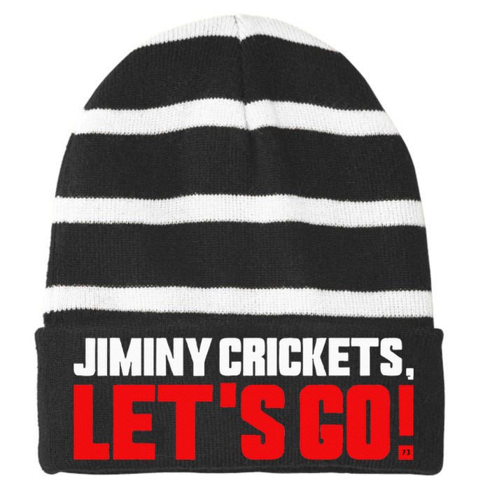 Jiminy Crickets Let’S Go Striped Beanie with Solid Band