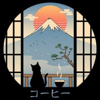 Japanese Cat Mountain Sunset Impact Tech Backpack