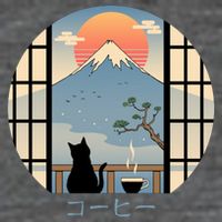 Japanese Cat Mountain Sunset Toddler Fine Jersey T-Shirt