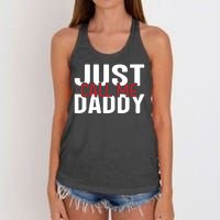 Just Call Me Daddy Funny Fatrher Gift Women's Knotted Racerback Tank