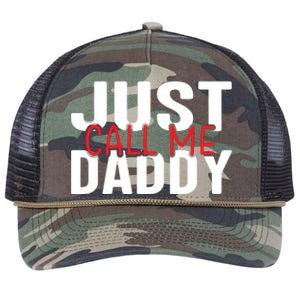 Just Call Me Daddy Funny Fatrher Gift Retro Rope Trucker Hat Cap