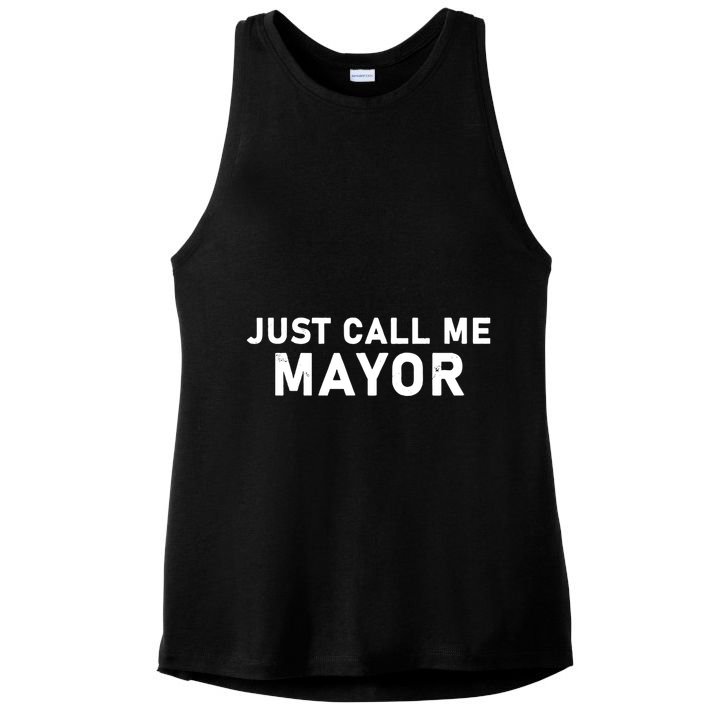 Just Call Me Mayor Funny Ladies PosiCharge Tri-Blend Wicking Tank