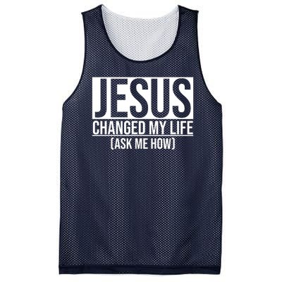 Jesus Changed My Life Ask Me How Mesh Reversible Basketball Jersey Tank