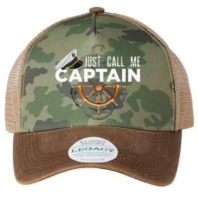 Just Call Me Captain Boating Sailor Anchor Boat Sailing Legacy Tie Dye Trucker Hat