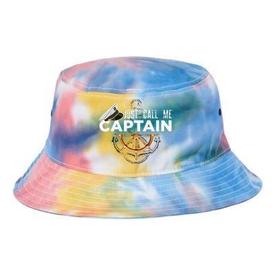 Just Call Me Captain Boating Sailor Anchor Boat Sailing Tie Dye Newport Bucket Hat