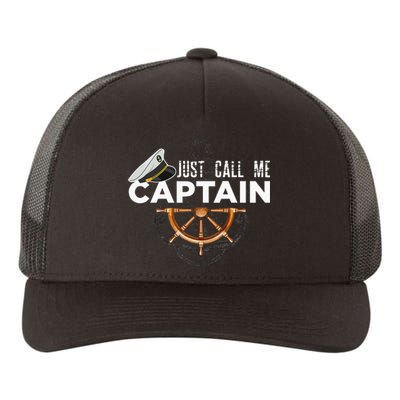 Just Call Me Captain Boating Sailor Anchor Boat Sailing Yupoong Adult 5-Panel Trucker Hat