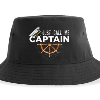 Just Call Me Captain Boating Sailor Anchor Boat Sailing Sustainable Bucket Hat