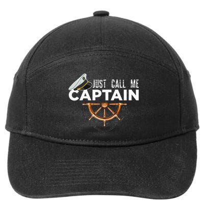 Just Call Me Captain Boating Sailor Anchor Boat Sailing 7-Panel Snapback Hat