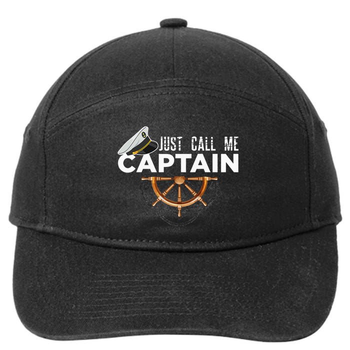 Just Call Me Captain Boating Sailor Anchor Boat Sailing 7-Panel Snapback Hat