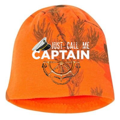 Just Call Me Captain Boating Sailor Anchor Boat Sailing Kati - Camo Knit Beanie