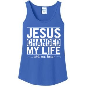 Jesus Changed My Life Faith Belief Spiritual Cute Gift Ladies Essential Tank