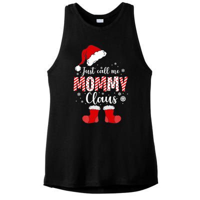 Just Call Me Mommy Claus Great Gift Christmas Light Pajama Pj Gift Ladies PosiCharge Tri-Blend Wicking Tank