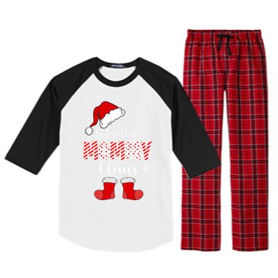 Just Call Me Mommy Claus Great Gift Christmas Light Pajama Pj Gift Raglan Sleeve Pajama Set