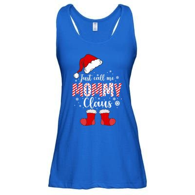 Just Call Me Mommy Claus Great Gift Christmas Light Pajama Pj Gift Ladies Essential Flowy Tank