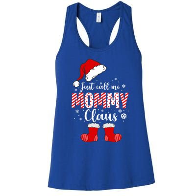 Just Call Me Mommy Claus Great Gift Christmas Light Pajama Pj Gift Women's Racerback Tank